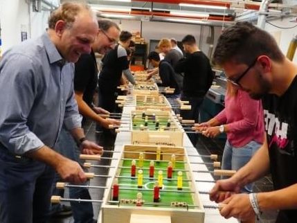 Tischkicker-Turnier in der Holzwerkstatt